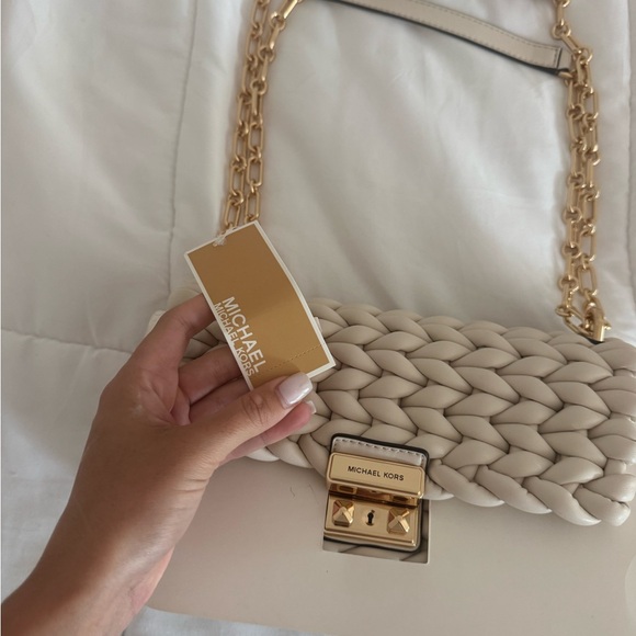 NWT MICHEAL KORS Tribeca Large Hand-Braided Shoulder Bag - Picture 9 of 13